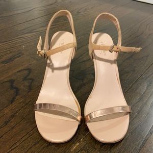 Nude strappy heels